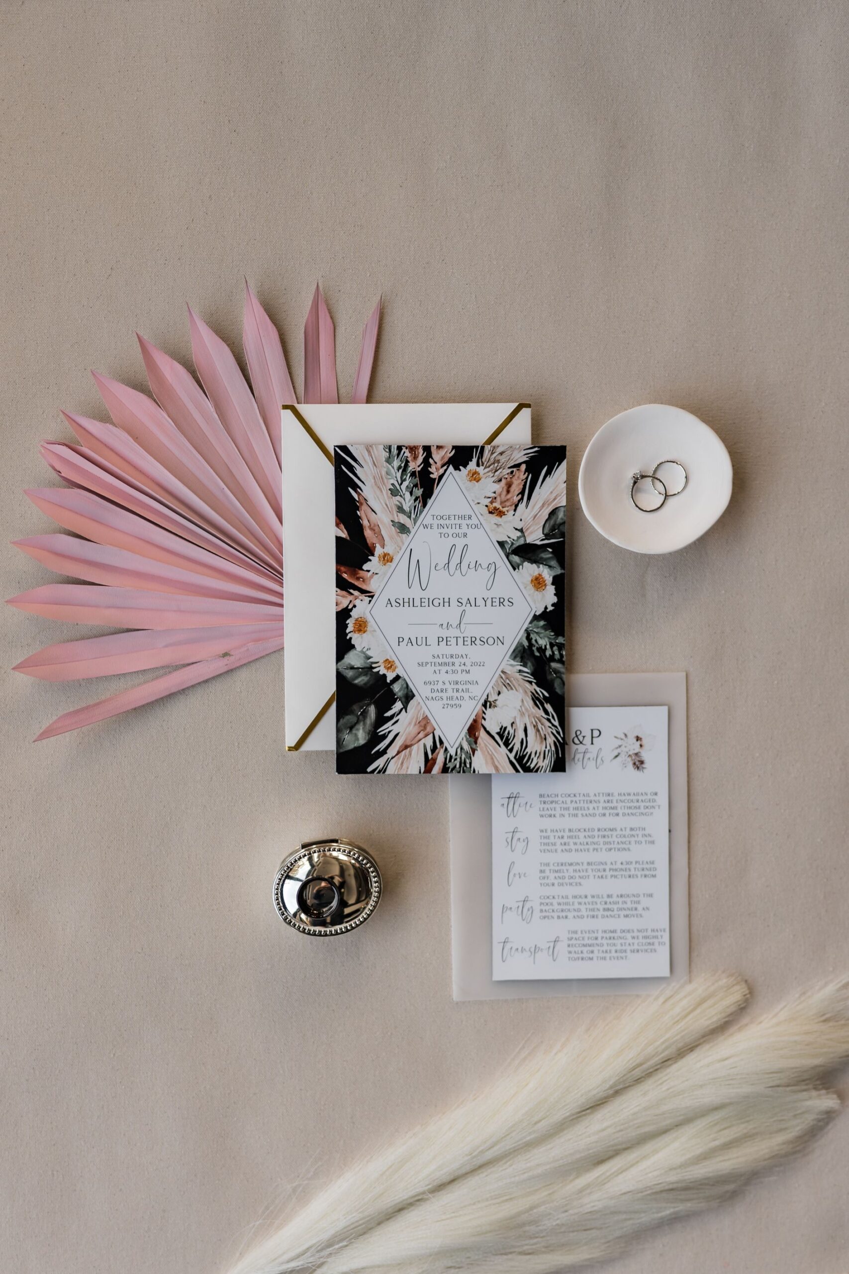 dusty pink elegant nags head beach wedding1