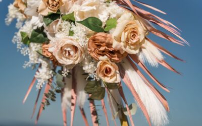 Tropical Elegant Pink and Gold Nags Head Wedding